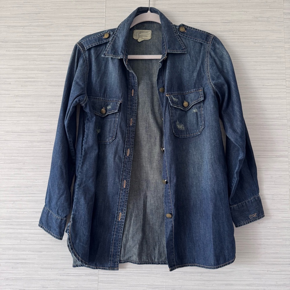 Current/Elliott Blue Button Down Shirt